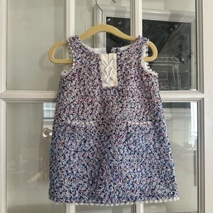 Janie and Jack Girls Tweed Dress 12-18M Red White Pink Blue Sleeveless